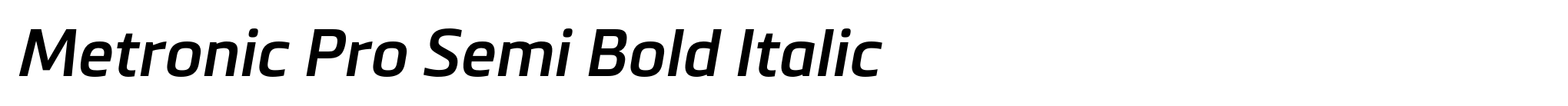 Metronic Pro Semi Bold Italic image